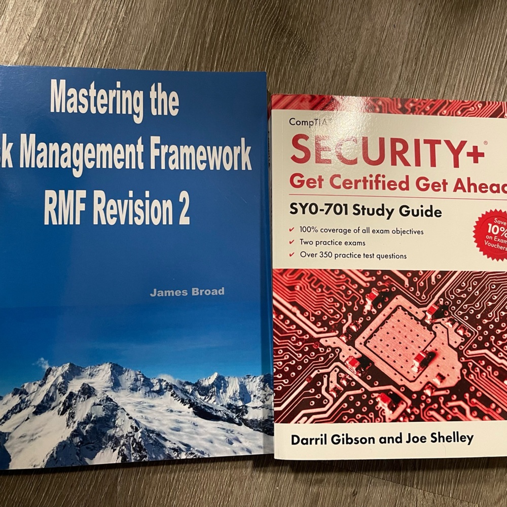 Cybersecurity study books. Like new